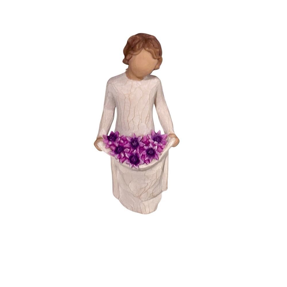 Willow Tree Simple Joys Figurine Purple Daisies Susan Lordi Enesco (No Box)